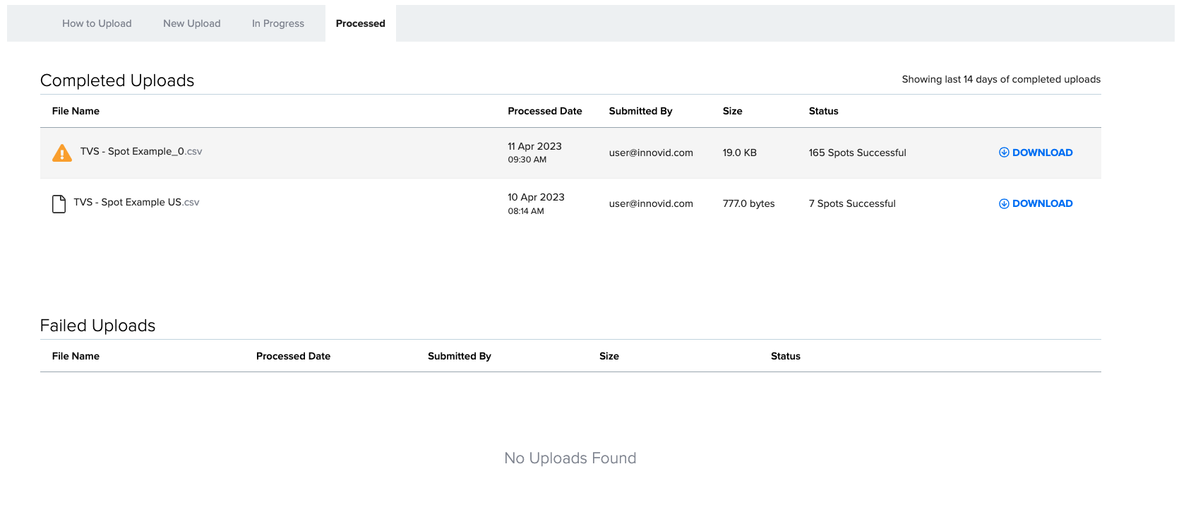Uploading Spot Files – Innovid Knowledge Base